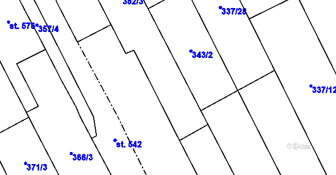 Parcela st. 352/5 v KÚ Březolupy, Katastrální mapa