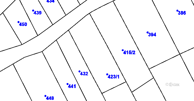 Parcela st. 423/2 v KÚ Březolupy, Katastrální mapa