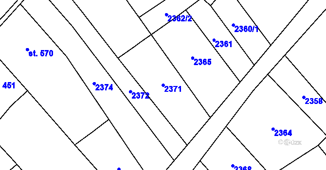 Parcela st. 2371 v KÚ Březolupy, Katastrální mapa