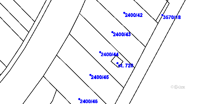 Parcela st. 2400/44 v KÚ Březolupy, Katastrální mapa