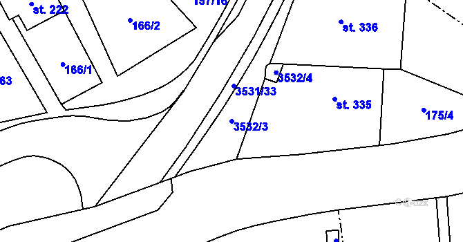 Parcela st. 3532/3 v KÚ Březolupy, Katastrální mapa