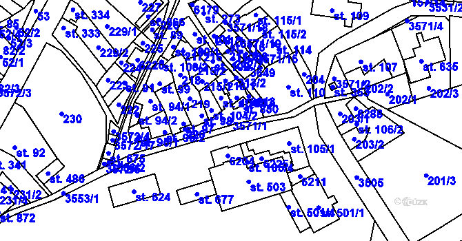 Parcela st. 3571/1 v KÚ Březolupy, Katastrální mapa