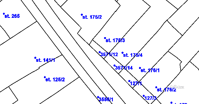 Parcela st. 3571/12 v KÚ Březolupy, Katastrální mapa