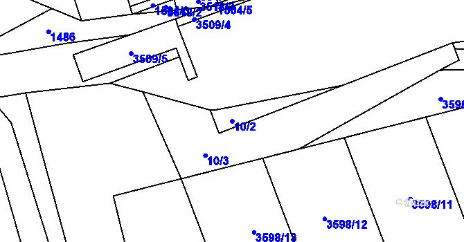 Parcela st. 10/2 v KÚ Březolupy, Katastrální mapa