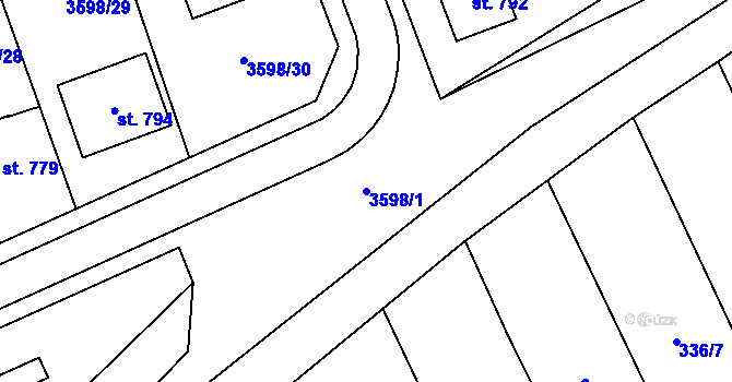 Parcela st. 3598/1 v KÚ Březolupy, Katastrální mapa