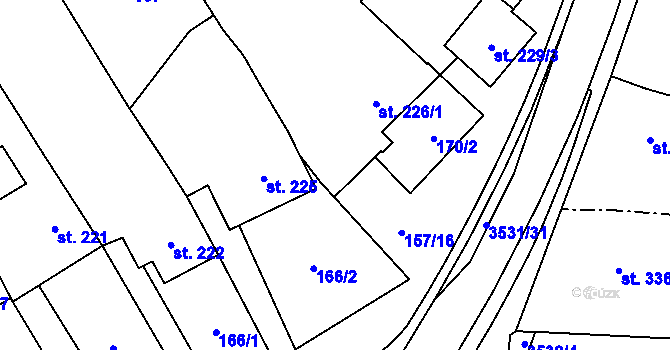 Parcela st. 157/12 v KÚ Březolupy, Katastrální mapa