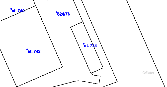 Parcela st. 744 v KÚ Březolupy, Katastrální mapa