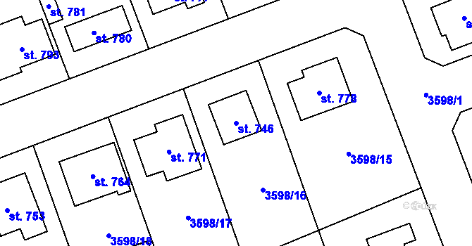 Parcela st. 746 v KÚ Březolupy, Katastrální mapa