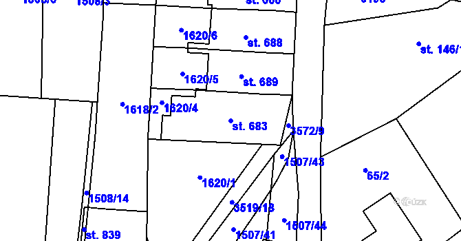Parcela st. 683 v KÚ Březolupy, Katastrální mapa