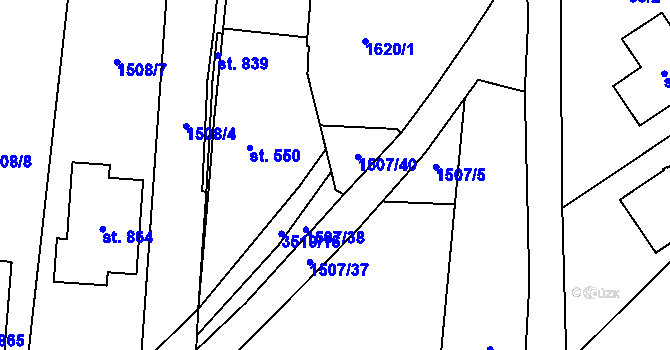 Parcela st. 1507/39 v KÚ Březolupy, Katastrální mapa