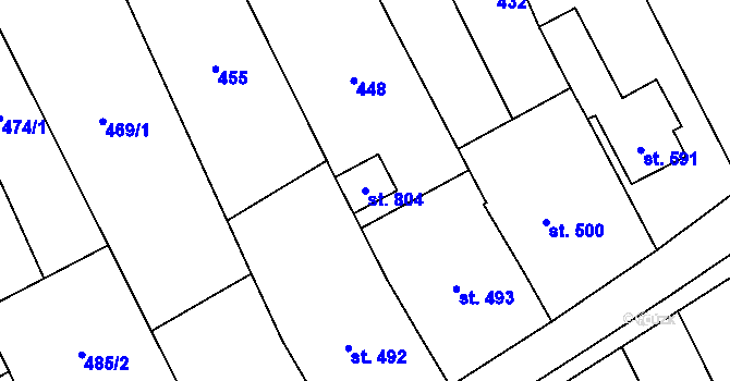 Parcela st. 804 v KÚ Březolupy, Katastrální mapa