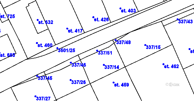 Parcela st. 337/51 v KÚ Březolupy, Katastrální mapa