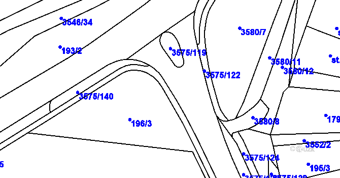 Parcela st. 3575/117 v KÚ Březolupy, Katastrální mapa