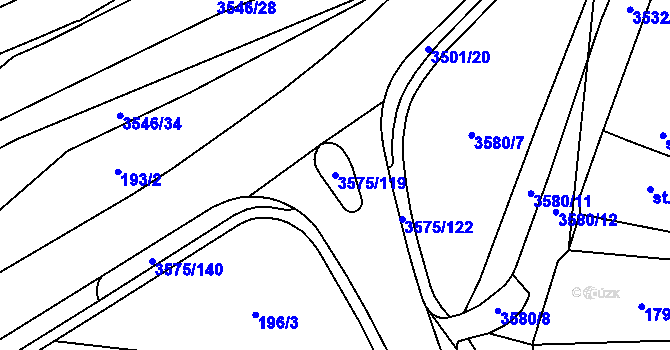 Parcela st. 3575/119 v KÚ Březolupy, Katastrální mapa