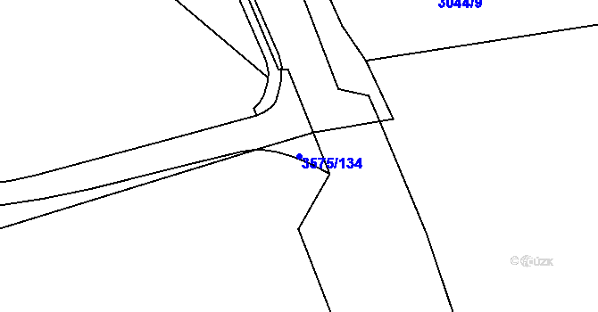 Parcela st. 3575/134 v KÚ Březolupy, Katastrální mapa