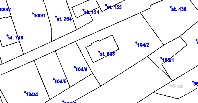 Parcela st. 805 v KÚ Březolupy, Katastrální mapa