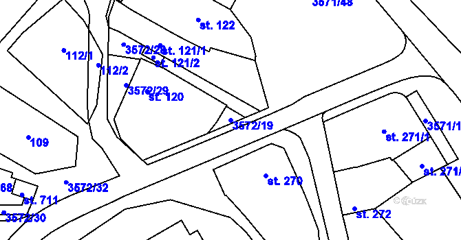 Parcela st. 3572/19 v KÚ Březolupy, Katastrální mapa