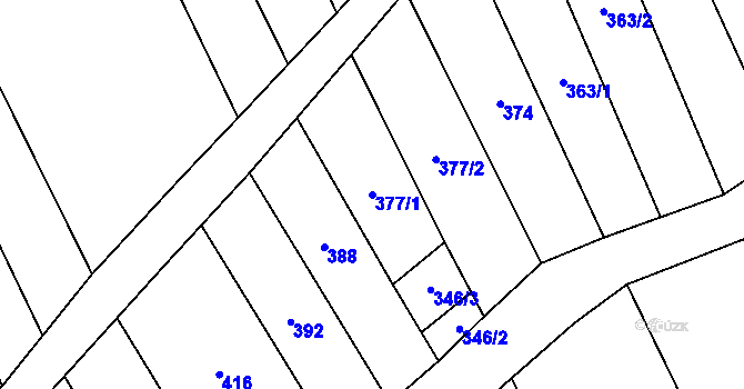 Parcela st. 377/1 v KÚ Březolupy, Katastrální mapa