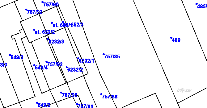 Parcela st. 757/85 v KÚ Březolupy, Katastrální mapa
