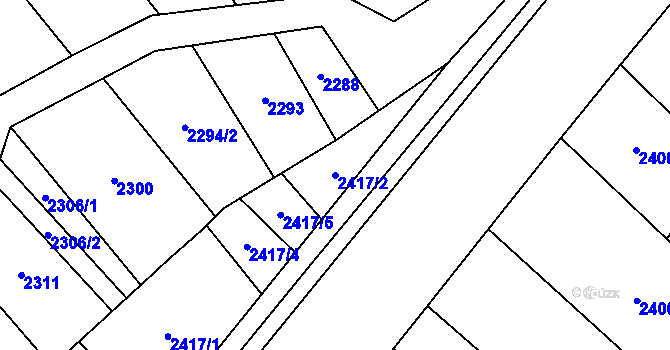 Parcela st. 2417/2 v KÚ Březolupy, Katastrální mapa