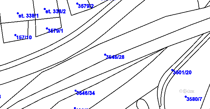Parcela st. 3546/28 v KÚ Březolupy, Katastrální mapa