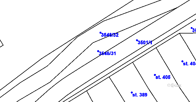 Parcela st. 3546/31 v KÚ Březolupy, Katastrální mapa