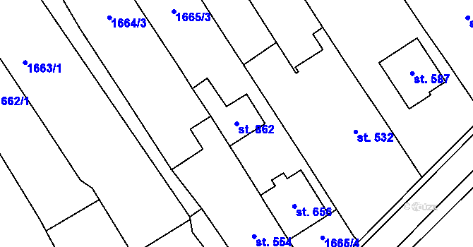 Parcela st. 862 v KÚ Březolupy, Katastrální mapa
