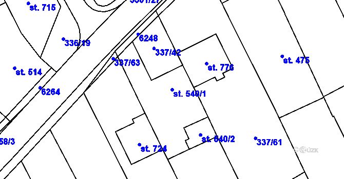 Parcela st. 540/1 v KÚ Březolupy, Katastrální mapa