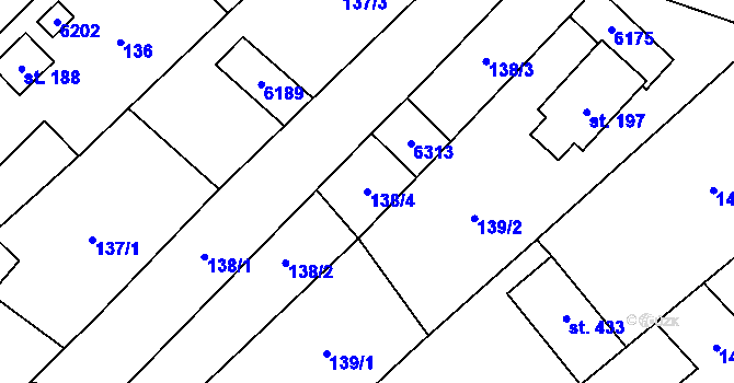 Parcela st. 138/4 v KÚ Březolupy, Katastrální mapa