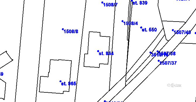 Parcela st. 864 v KÚ Březolupy, Katastrální mapa