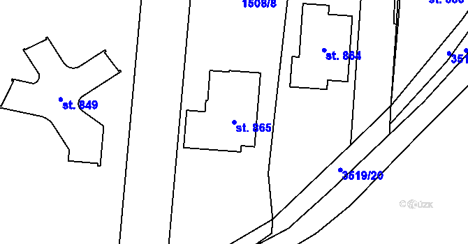 Parcela st. 865 v KÚ Březolupy, Katastrální mapa