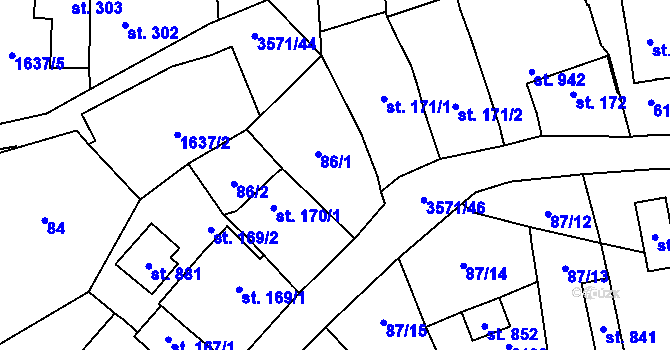 Parcela st. 6328 v KÚ Březolupy, Katastrální mapa