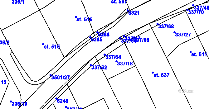 Parcela st. 337/64 v KÚ Březolupy, Katastrální mapa
