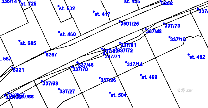 Parcela st. 337/71 v KÚ Březolupy, Katastrální mapa