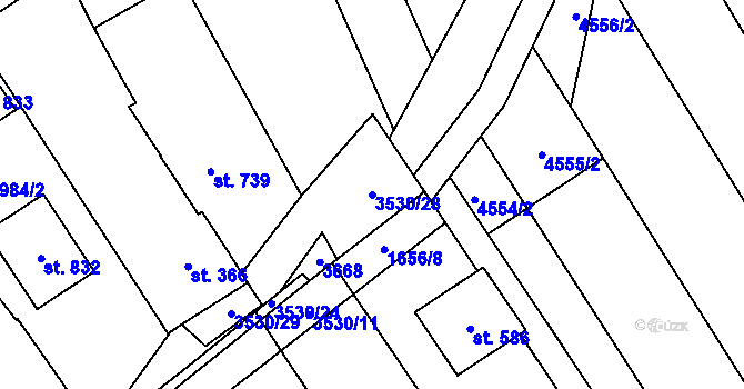 Parcela st. 3530/28 v KÚ Březolupy, Katastrální mapa
