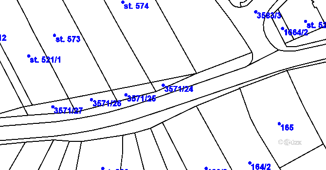 Parcela st. 3571/24 v KÚ Březolupy, Katastrální mapa