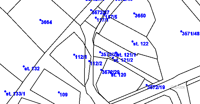Parcela st. 3572/28 v KÚ Březolupy, Katastrální mapa