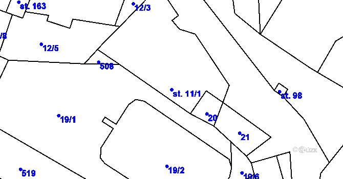 Parcela st. 11/1 v KÚ Březová u Hořovic, Katastrální mapa