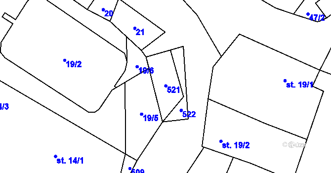 Parcela st. 12/1 v KÚ Březová u Hořovic, Katastrální mapa