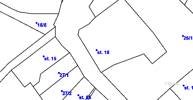 Parcela st. 18 v KÚ Březová u Hořovic, Katastrální mapa