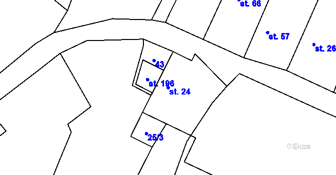 Parcela st. 24 v KÚ Březová u Hořovic, Katastrální mapa