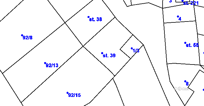 Parcela st. 39 v KÚ Březová u Hořovic, Katastrální mapa