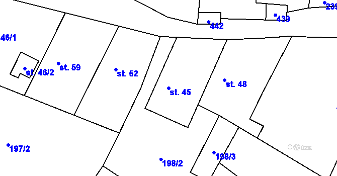 Parcela st. 45 v KÚ Březová u Hořovic, Katastrální mapa
