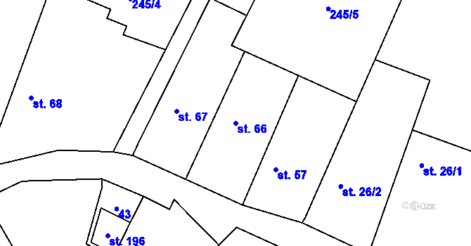 Parcela st. 66 v KÚ Březová u Hořovic, Katastrální mapa
