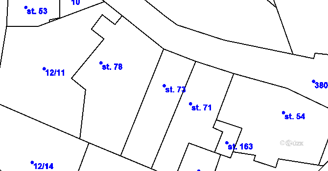 Parcela st. 73 v KÚ Březová u Hořovic, Katastrální mapa