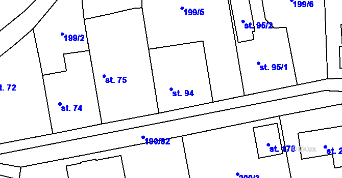 Parcela st. 94 v KÚ Březová u Hořovic, Katastrální mapa