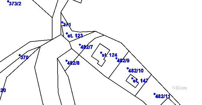 Parcela st. 124 v KÚ Březová u Hořovic, Katastrální mapa