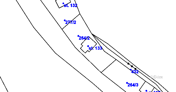 Parcela st. 133 v KÚ Březová u Hořovic, Katastrální mapa
