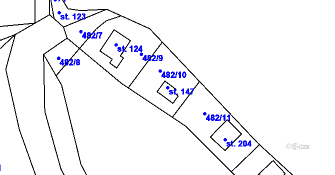 Parcela st. 147 v KÚ Březová u Hořovic, Katastrální mapa