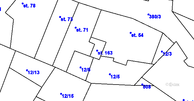 Parcela st. 163 v KÚ Březová u Hořovic, Katastrální mapa